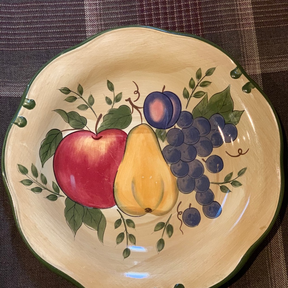 Hand-Painted Fruit Design Plate